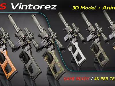 Vss Vintorez Low-poly 3D model