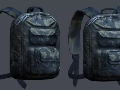 Backpack Camping Generic military human bag storqge Low-poly 3D model