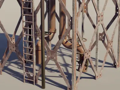 overhead water tank 3D model