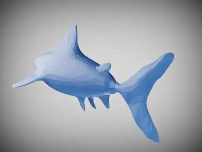 Geometric Shark Low-poly 3D model