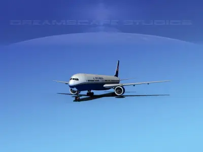 Boeing 777-300 North American 3D model