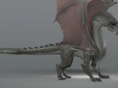 goat dragon - low poly Free low-poly 3D model