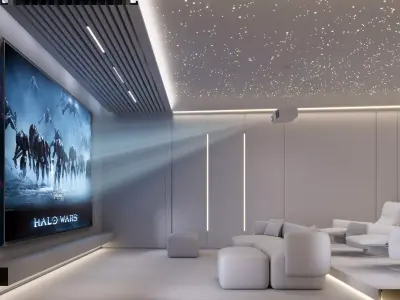 Luxury Home Cinema Interior Villa Theater 3Ds Max FBX 3D model