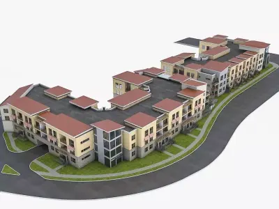 Apartment Complex 02 Low-poly 3D model