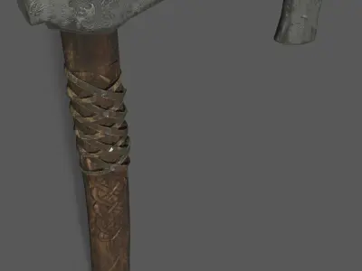 Medieval Battle Axe Game Ready Low-poly 3D model