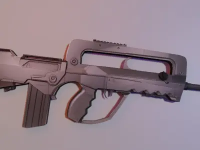 3D FAMAS Assault Rifle Model Precision Crafted for Perfection Low-poly 3D model