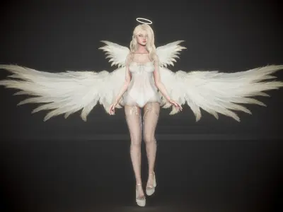 Angel Amelia Low-poly 3D model