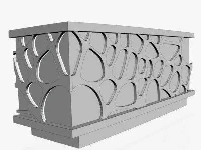 Table console made of metal and glass Free 3D model