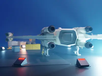 Cartoon X-Wing 3D model