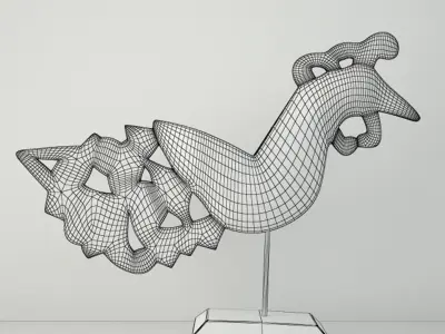 Antique Peacock on Stand by Jeffan 3D model