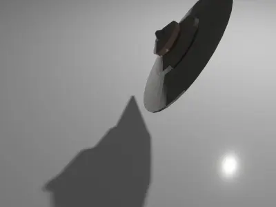 UFO Low poly Model flying saucer with shadow 3D model