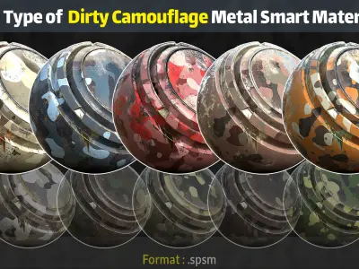 10 Camouflage Smart Material - 2Type of Battle Mech Low-poly 3D model