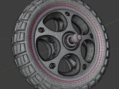 E-Scooter Front-Wheel with Procedural PBR Material Setup 3D model