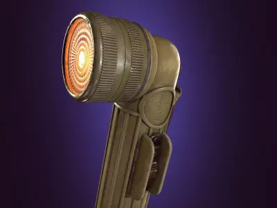 USA old Flashlight Low Poly PBR 2K Low-poly 3D model