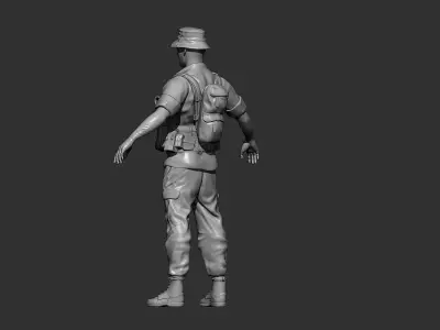 African Soldier - Realistic 3D Model 3D print model