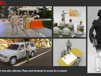 Low Poly People in Uniform Low-poly 3D model