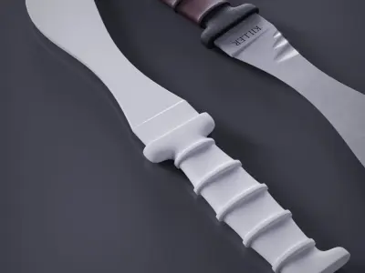 PBR Killer Knife Low-poly 3D model