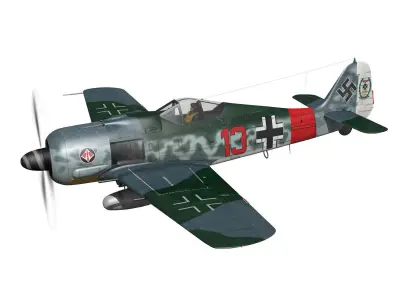 Focke Wulf - FW190 A7 - Red 13 3D model