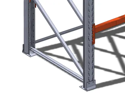 Pallet rack 9 meter height 3D model