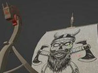 Viking boat Low-poly 3D model