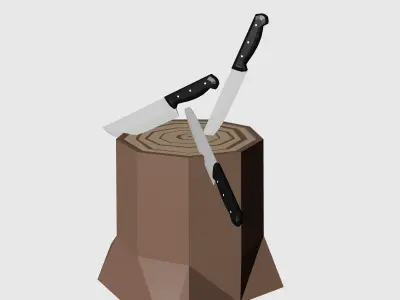 Low Poly Knive Pack Free low-poly 3D model