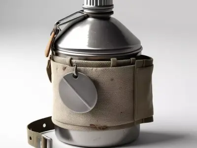 Vintage Military Canteen Bottle 3D model