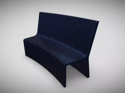 Outdoor Metal Bench Free low-poly 3D model