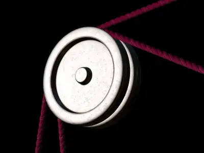 Mechanical Pulley Animated 3 3D model