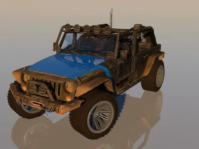 Uncovered Jeep Free Adventure Jeep 3D Model Midpoly Free 3D model