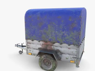 Cargo Trailer v1 weathered Low-poly 3D model