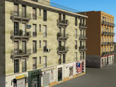 Building Collection 97-100 Low-poly 3D model