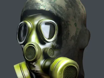 Gas mask helmet 3d model military combat Low-poly Low-poly 3D model