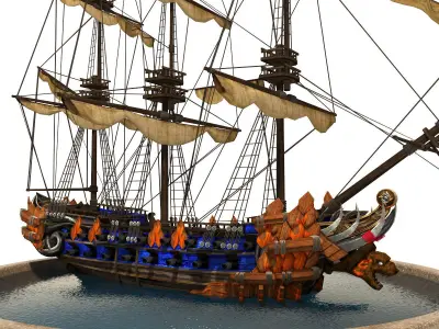 Pirate Ship Low-poly 3D model