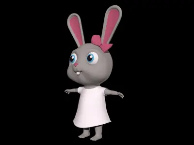 RABBIT GIRL Low-poly 3D model