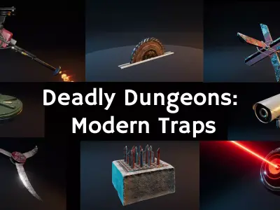 Deadly Dungeons - Modern  Traps Low-poly 3D model