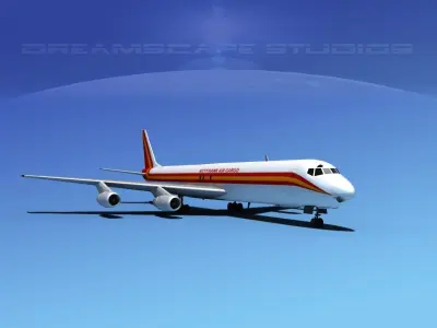 Douglas DC-8-63F Kitty Hawk Air cargo 3D model