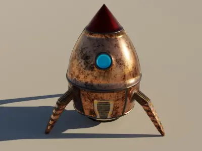 Rocket Comic Metalness Low-poly 3D model