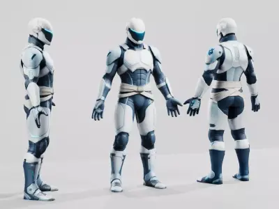 Sci-Fi Armor Suit - PBR Low-poly 3D model