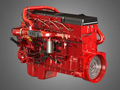 X15 Heavy Duty Truck Engine - 6 Cylinder Diesel Engine 3D model