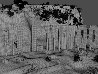 Hollywood Sign Hills 3D model