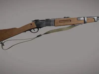 Old Military Rifle Low-poly 3D model