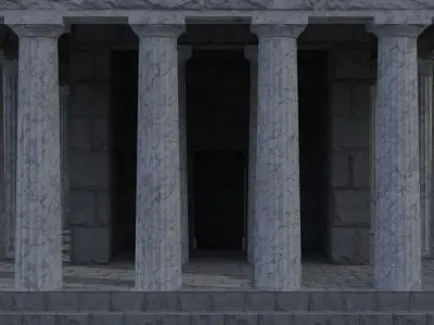 Greek Temple - Doric order Low-poly 3D model