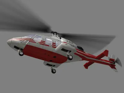 Bell 222 V4 Helicoopter Low-poly 3D model