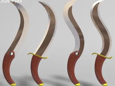 Curved Dagger Free low-poly 3D model