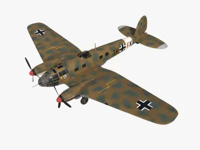 Heinkel He 111 1H-FK Low-poly 3D model