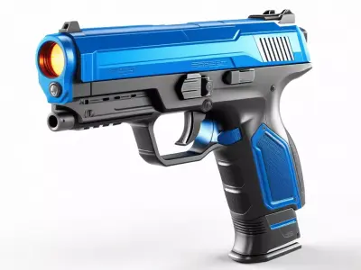 SciFi Pistol with Glowing Blue Barrel 3D model