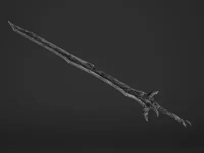 Old Long Elvish Sword Free low-poly 3D model