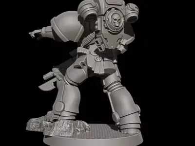 Sci-Fi Heavy Trooper STL Modular Power Armor 32mm Miniature V9 3D print model
