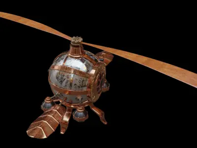 3D Steampunk Helicopter 3D model