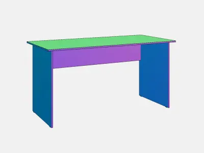 Simple Wooden Table for Office or Classroom 1500x700x760 mm Free low-poly 3D model